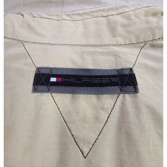 Tommy Hilfiger Beige Utility Field Jacket XL Full Zip Pockets Hong Kong Y2K - Picture 11 of 16